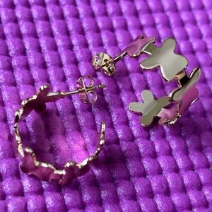 🦋 Butterfly Hoop Earrings 18k Gold Plated